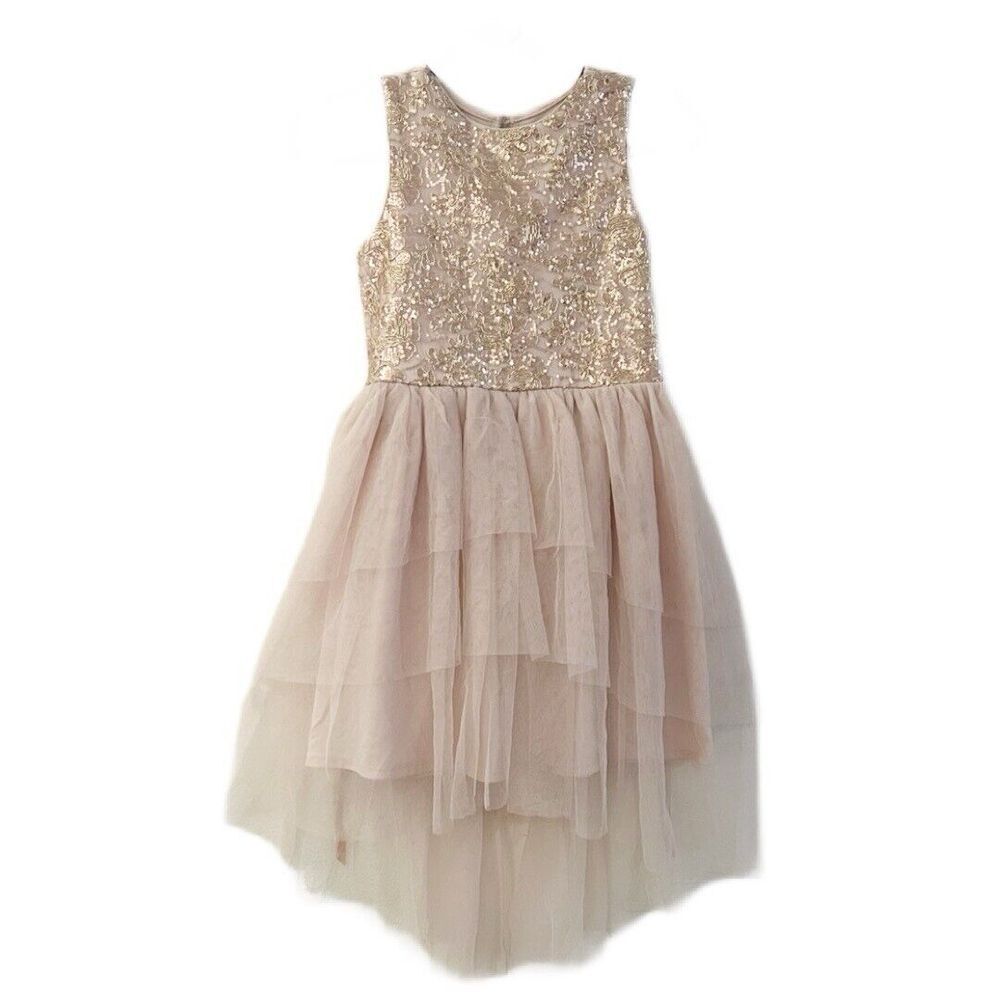 LILT Girls Formal Dress Gold Sequins Fairy Style Special Occasion‎ Size 12
